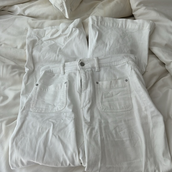 DL1961 Hepburn High Rise Wide Leg Jeans in White Tide - Picture 4 of 11